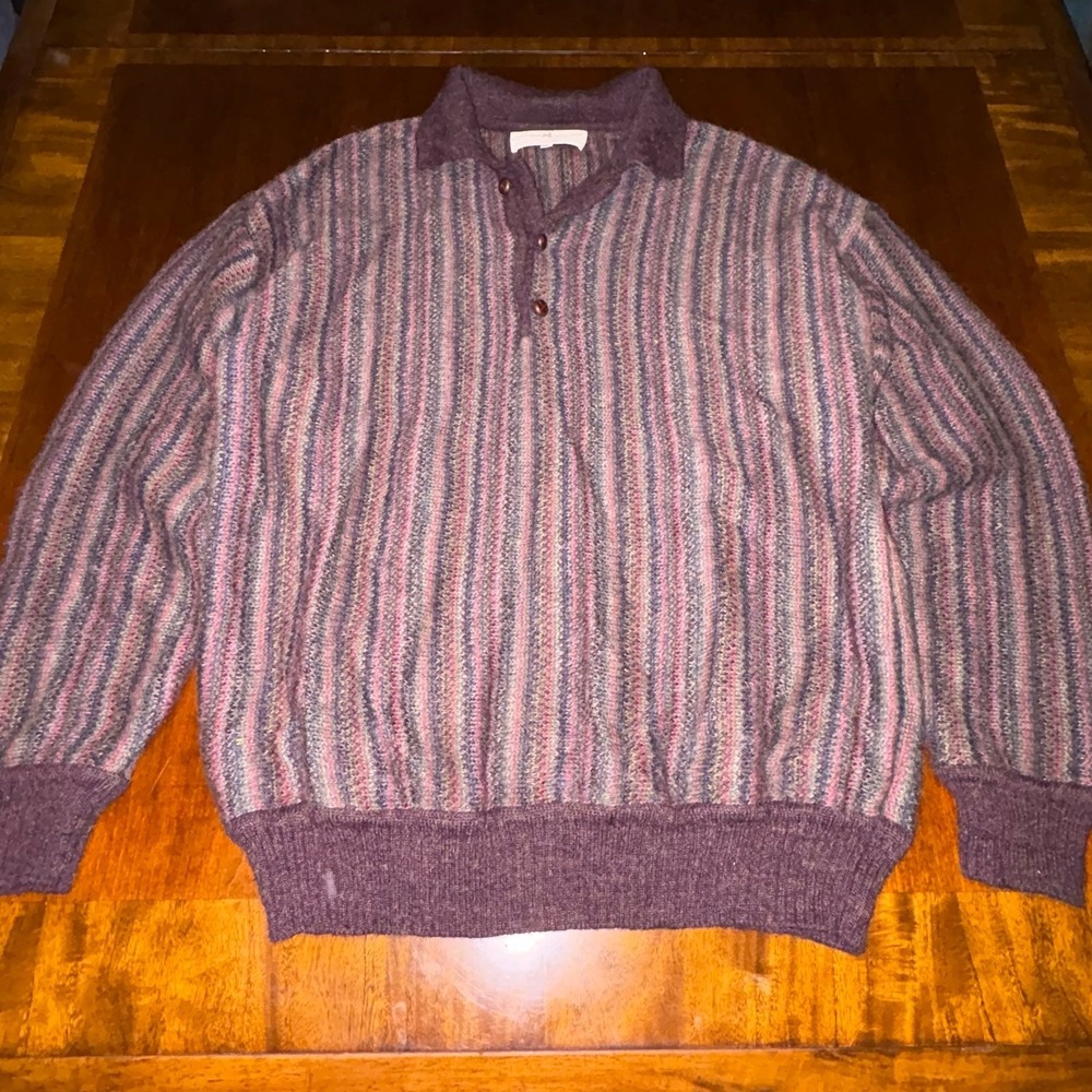 Peruvian Connection Alpaca Blend Sweater Elbow Patch Knit L